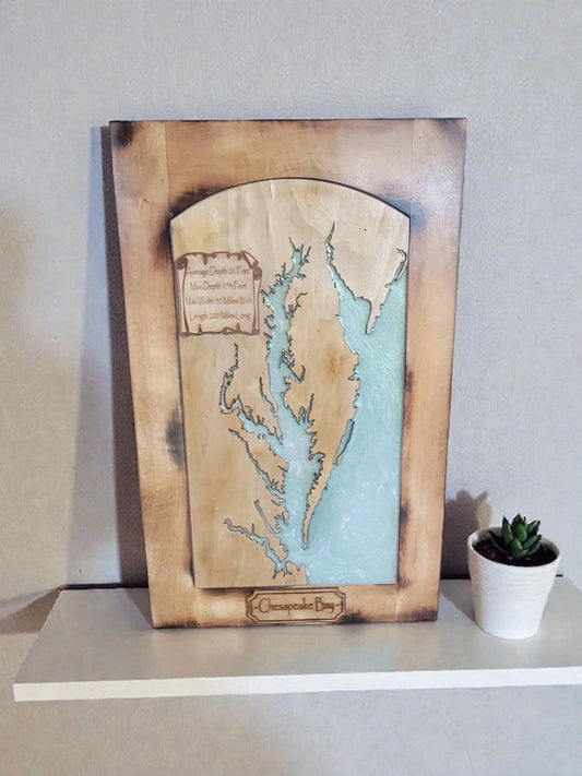 Chesapeake Bay Wood & Resin Wall Art – 14.5" by 23.5"