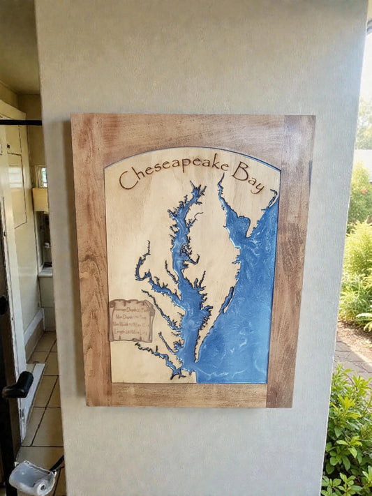 Chesapeake Bay Wood & Resin Wall Art – 17.5” x 24”