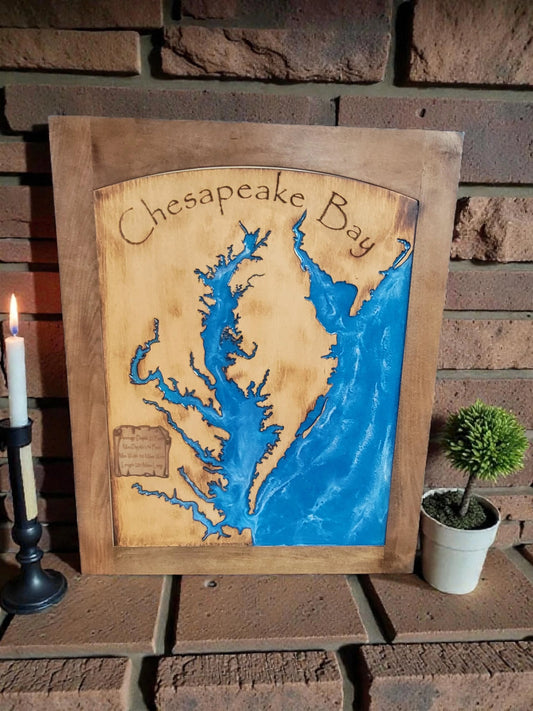 Chesapeake Bay Wood & Resin Wall Art – 23.5” x 29.5”