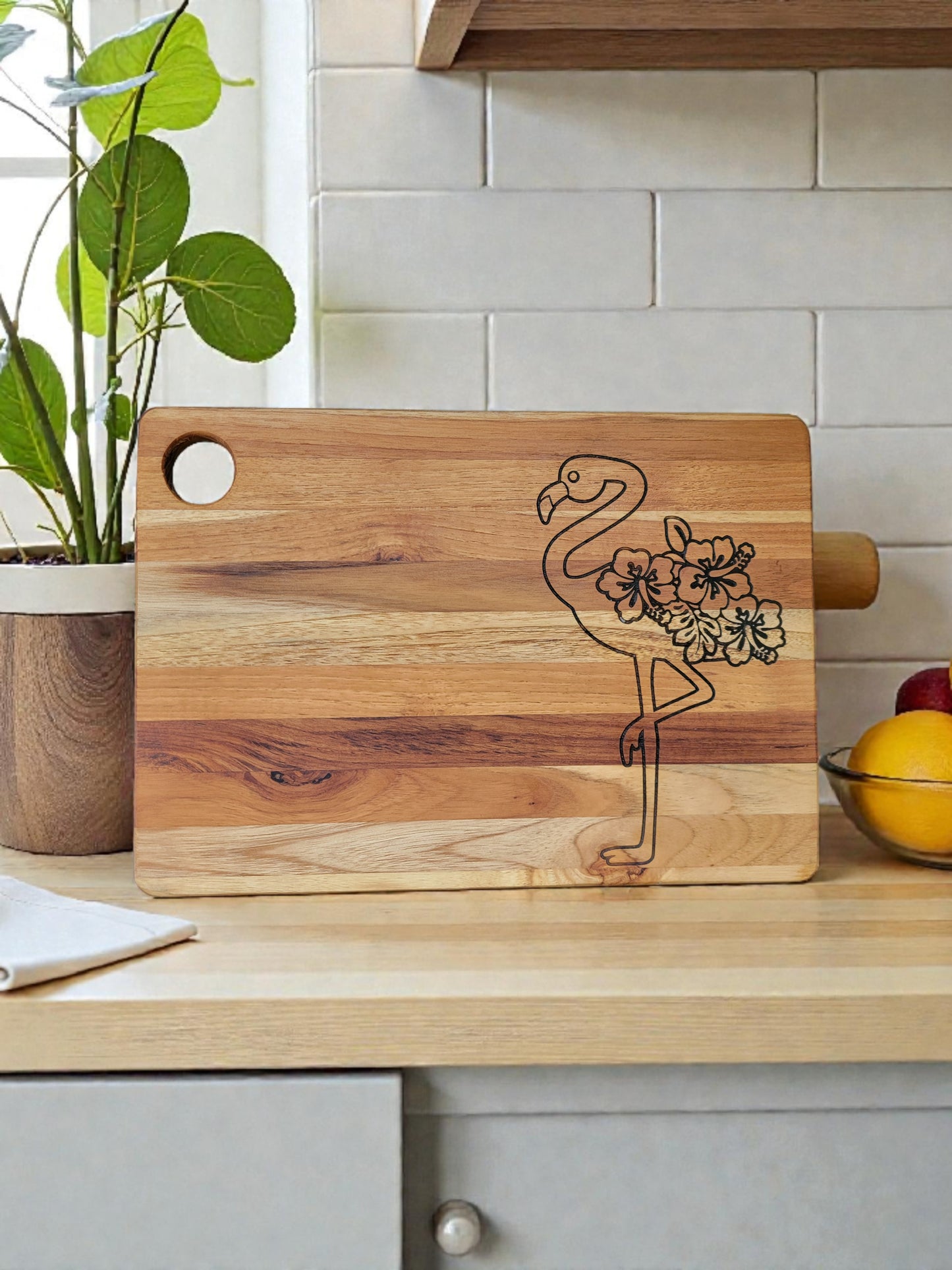 !!!!SALE!!!!  Flamingo Acacia Wood Cutting Board