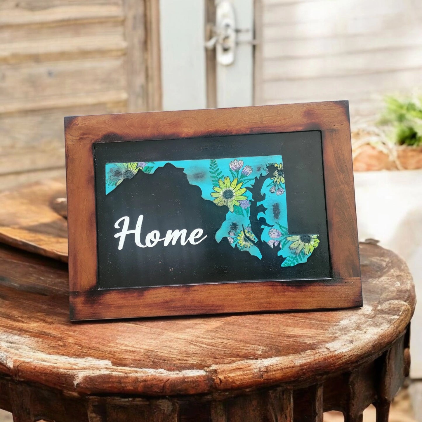Maryland “Home” Sign Maryland Black Eye Susan Flowers